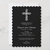 Sophisticate Christian Cross Minimal Photo Funeral 招待状 (正面)