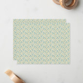 Sophisticated 1940s Dusty Teal and Mustard Floral ノートカード (正面/裏面インサイチュ)