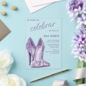 Sophisticated Amethyst Spanish Feminine Birthday  アクリル招待状 (インサイチュ (ウェディング))