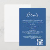 Sophisticated Azure Wedding Details Enclosure Card エンクロージャーカード (正面/裏面)