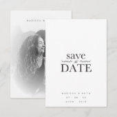 Sophisticated B&W Minimalist Photo Couple Wedding (正面/裏面)