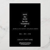 Sophisticated B&W Photo Couple Lesbian Gay Wedding 箔招待状 (裏面)