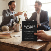 Sophisticated Bachelor Party Invite QR Code RSVP 招待状