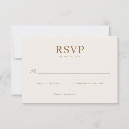 Sophisticated Beige RSVP Card (正面)
