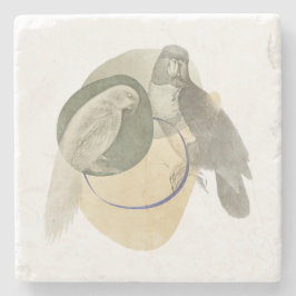 Sophisticated Bird Art Warm Neutral Stone Coaster ストーンコースター