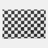 Sophisticated Black and White Checkered Pattern キッチンタオル (横)