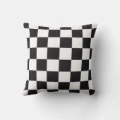 Sophisticated Black and White Checkered Pattern クッション (裏面)