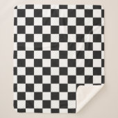 Sophisticated Black and White Checkered Pattern シェルパブランケット (正面)