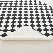 Sophisticated Black and White Checkered Pattern シェルパブランケット (3/4)