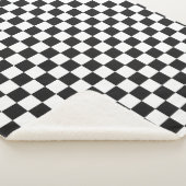 Sophisticated Black and White Checkered Pattern シェルパブランケット (3/4)