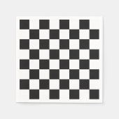 Sophisticated Black and White Checkered Pattern スタンダードカクテルナプキン (正面)