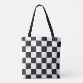 Sophisticated Black and White Checkered Pattern トートバッグ (裏面)