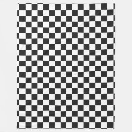 Sophisticated Black and White Checkered Pattern フリースブランケット