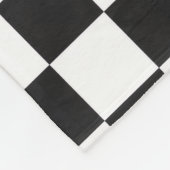 Sophisticated Black and White Checkered Pattern フリースブランケット (角)