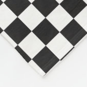 Sophisticated Black and White Checkered Pattern フリースブランケット (角)