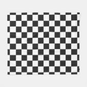 Sophisticated Black and White Checkered Pattern フリースブランケット (正面(横))