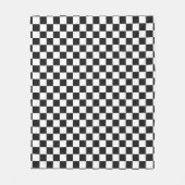 Sophisticated Black and White Checkered Pattern フリースブランケット (正面)