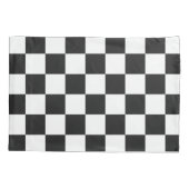 Sophisticated Black and White Checkered Pattern 枕カバー (裏面)
