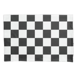 Sophisticated Black and White Checkered Pattern 枕カバー