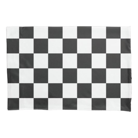 Sophisticated Black and White Checkered Pattern 枕カバー (正面)