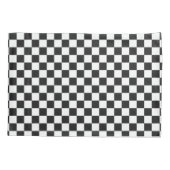 Sophisticated Black and White Checkered Pattern 枕カバー (裏面)