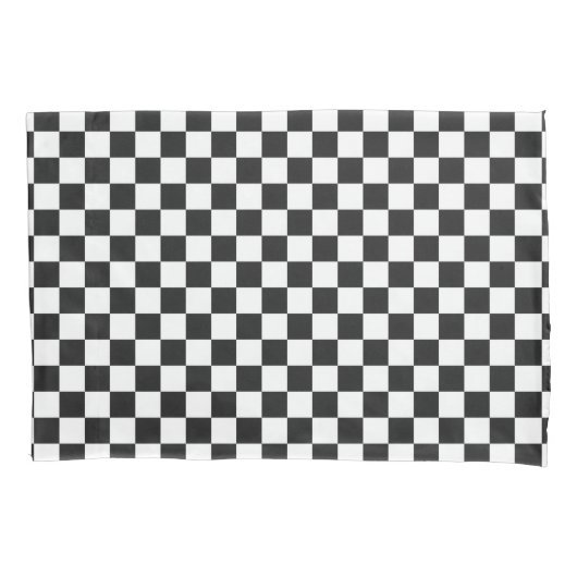 Sophisticated Black and White Checkered Pattern 枕カバー (正面)