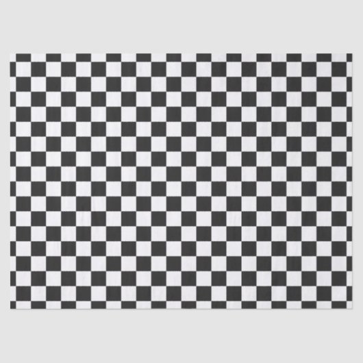 Sophisticated Black and White Checkered Pattern 薄葉紙 (正面)