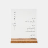 Sophisticated Black and White Minimalist Bar Menu アクリルサイン (正面)