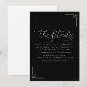 Sophisticated Black Geometric Calligraphy エンクロージャーカード (正面/裏面)