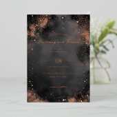 Sophisticated Black Gold Sparkles 箔招待状 (立ち正面)