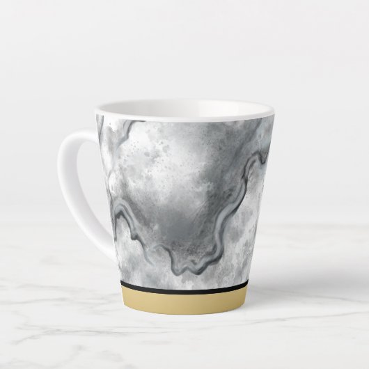 Sophisticated Black Marble Coffee Cup カフェラテマグ (左アングル)