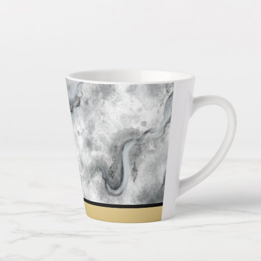 Sophisticated Black Marble Coffee Cup  カフェラテマグ (右)