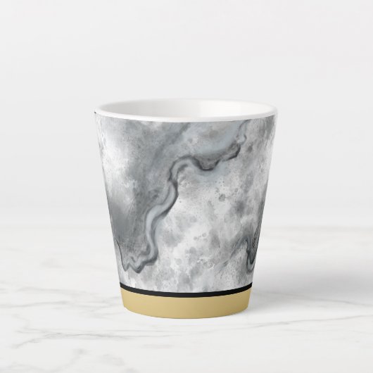 Sophisticated Black Marble Coffee Cup  カフェラテマグ (正面)