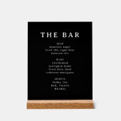Sophisticated Black Minimalist Bar Menu Sign アクリルサイン (正面)