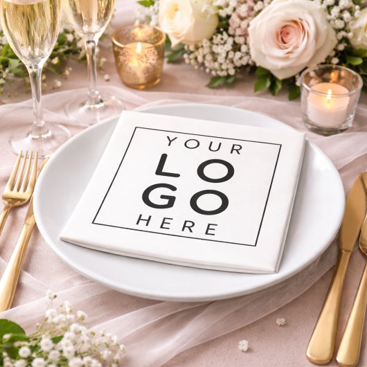 Sophisticated Black Minimalist Square Wedding スタンダードカクテルナプキン