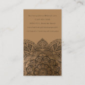 Sophisticated Black on Gold Mandala Yoga 名刺 (裏面)