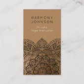 Sophisticated Black on Gold Mandala Yoga 名刺 (正面)