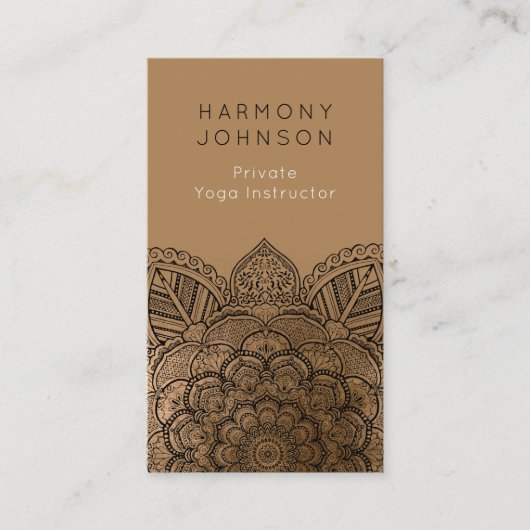 Sophisticated Black on Gold Mandala Yoga 名刺 (正面)
