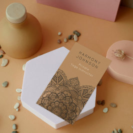 Sophisticated Black on Gold Mandala Yoga 名刺