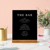 Sophisticated Black Serif Bar Menu Sign アクリルサイン (ウェディング)