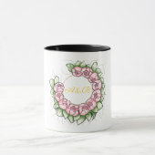 Sophisticated Black Wedding Monogram Mug - Minimal マグカップ (中央)