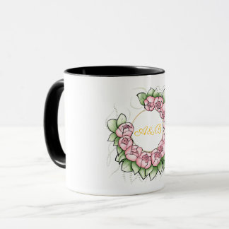 Sophisticated Black Wedding Monogram Mug - Minimal マグカップ