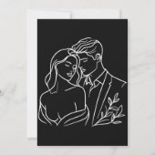 Sophisticated Black White Overlay Reception Photo  招待状 (裏面)