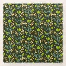 Sophisticated blue & beige floral pattern design 