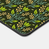 Sophisticated blue & beige floral pattern design  デスクマット (コーナー)