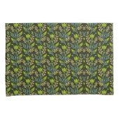 Sophisticated blue & beige floral pattern design  枕カバー (正面右)