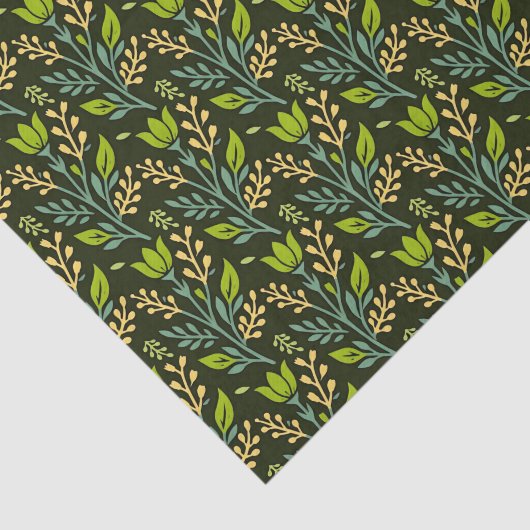 Sophisticated blue & beige floral pattern design  薄葉紙 (詳細)