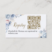 Sophisticated Blue Floral Bridal Shower エンクロージャーカード (正面)