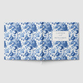 Sophisticated Blue Floral Porcelain ゲストブック (全面)