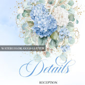Sophisticated Blue Flowers Eucalyptus details card 出欠カード